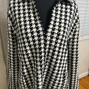 Jones New York Black and White Houndstooth Sweater